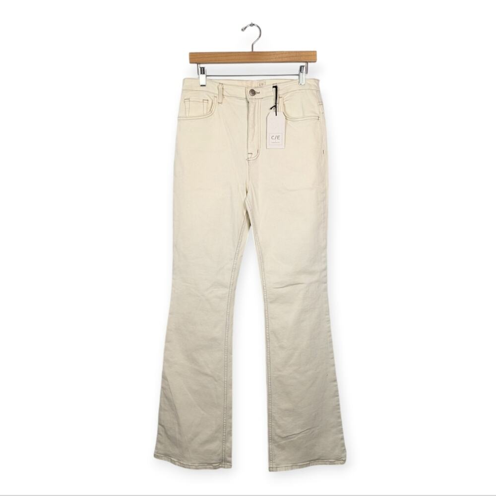 NWT Current Elliot Cream Bentonite High Rise Flare Jeans Size 29